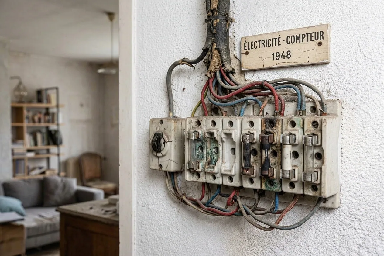 Diagnostic électrique obligatoire à Montpellier — avant (chantier 1)